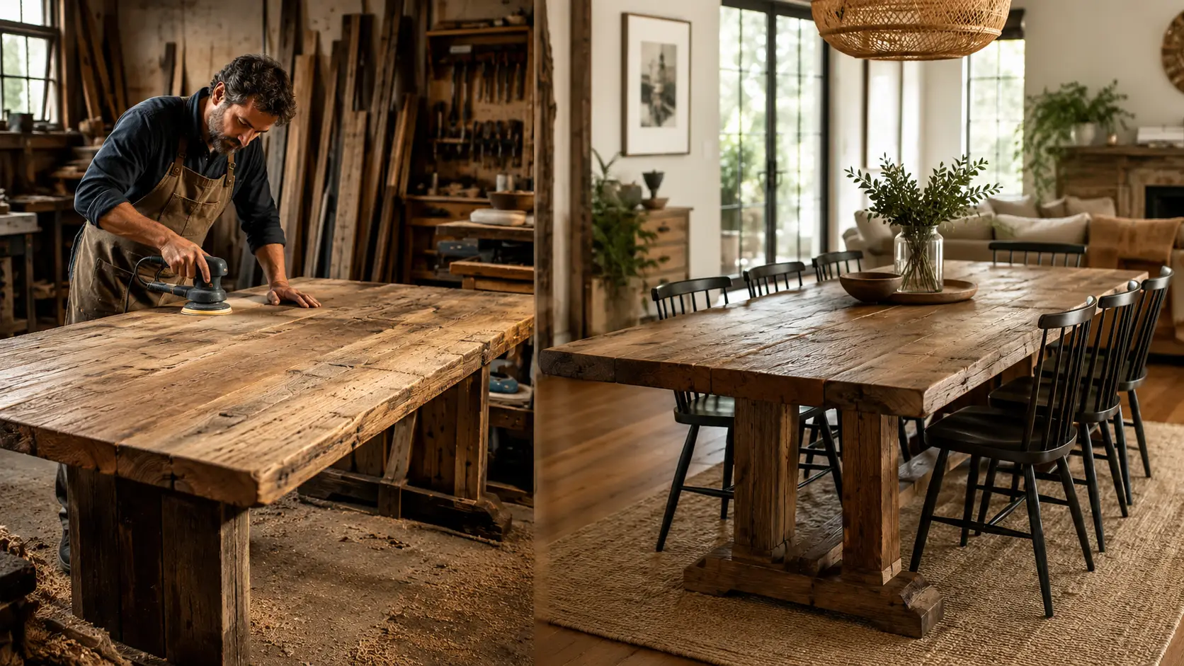 custom wood furniture sustainable furniture design rustic wood furniture handcrafted furniture natural wood home décor furniture making process