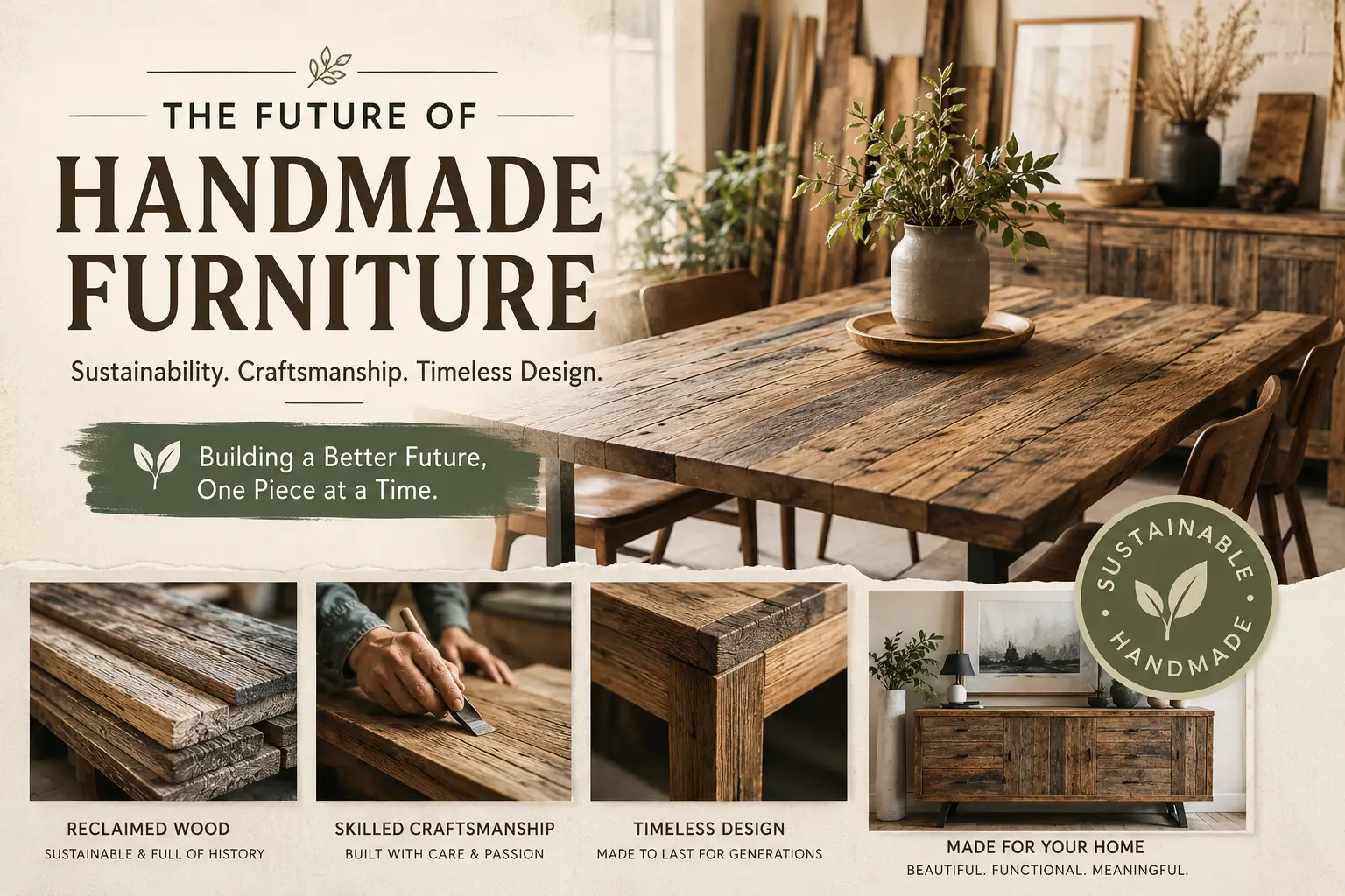 handmade furniture ideas reclaimed wood furniture ideas sustainable furniture design solid wood furniture handmade dining table rustic modern furniture eco-friendly home décor custom wood furniture artisan furniture timeless interior design