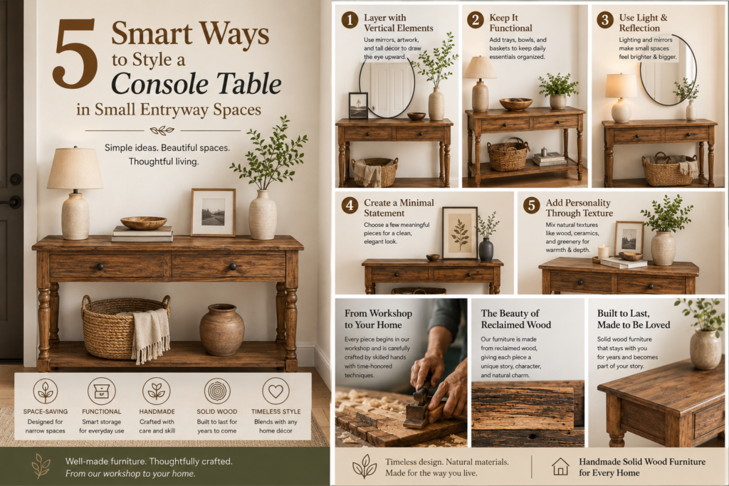 entryway console table ideas small space decor ideas modern entryway design minimalist home decor wooden console table narrow hallway furniture home entrance styling apartment entryway ideas rustic wood furniture interior styling tips