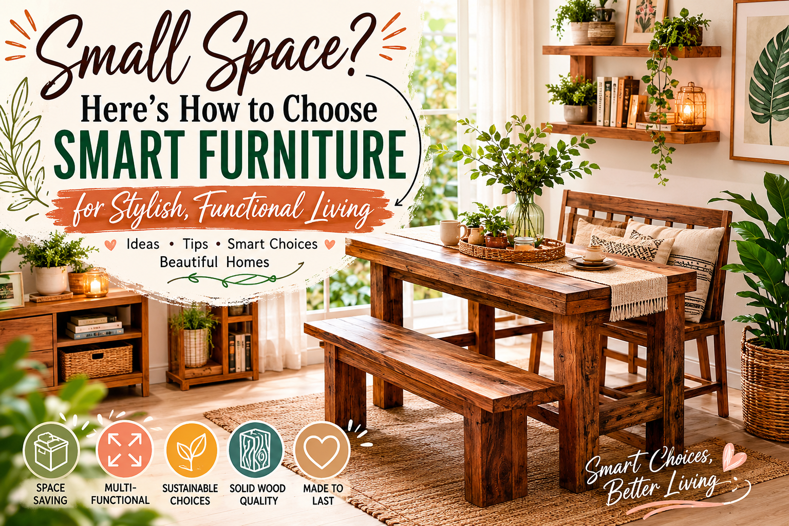 small apartment furniture small dining room ideas reclaimed wood dining table handcrafted furniture space-saving furniture solid wood dining table sustainable home decor rustic modern furniture multifunctional furniture wooden furniture ideas