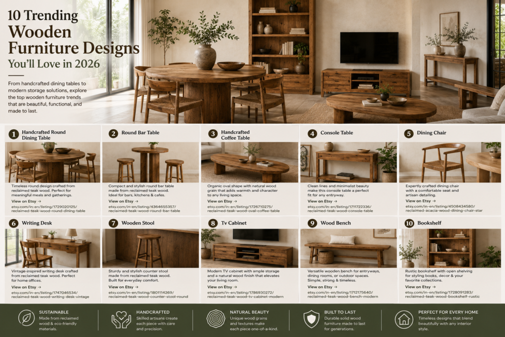 trending wooden furniture designs wooden furniture 2026 reclaimed teak furniture
