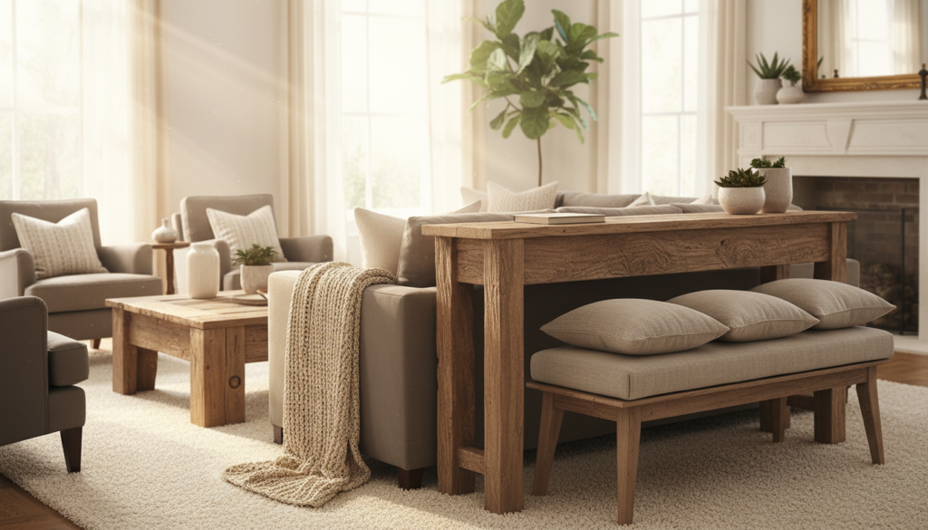 Vintage wood furniture Handmade reclaimed wood Luxury wood furniture Solid wood furniture Reclaimed wood craftsmanship Sustainable furniture Rustic luxury furniture Handmade wood décor Timeless wood furniture Elegant wooden furniture