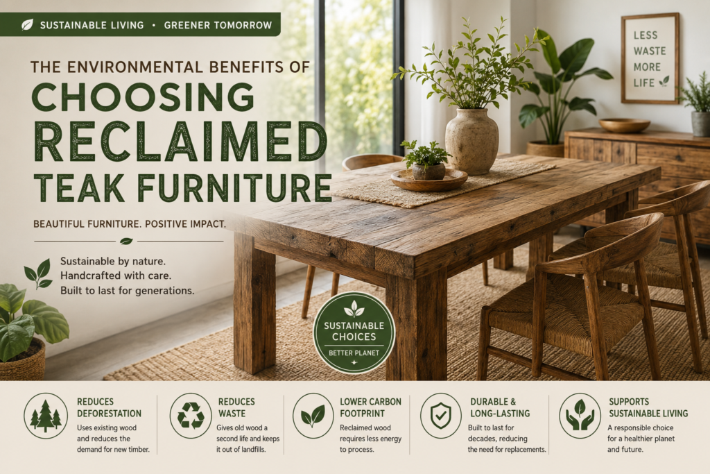 Reclaimed teak furniture Sustainable wood furniture Eco-friendly furniture Handmade reclaimed wood furniture Solid wood furniture Sustainable home furniture Reclaimed wood dining table Environmentally friendly furniture Reclaimed wood home décor Teak wood furniture