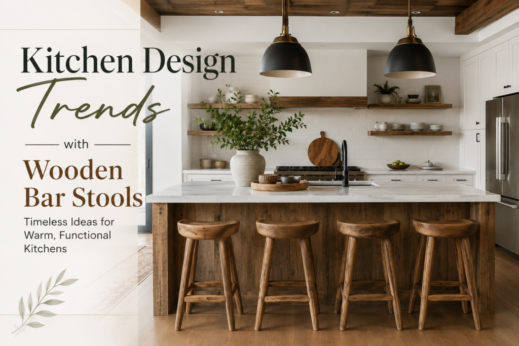 kitchen design trends wooden bar stools reclaimed wood bar stools handmade wooden stools kitchen island seating solid wood counter stools rustic kitchen furniture reclaimed teak furniture sustainable kitchen furniture modern farmhouse kitchen ideas