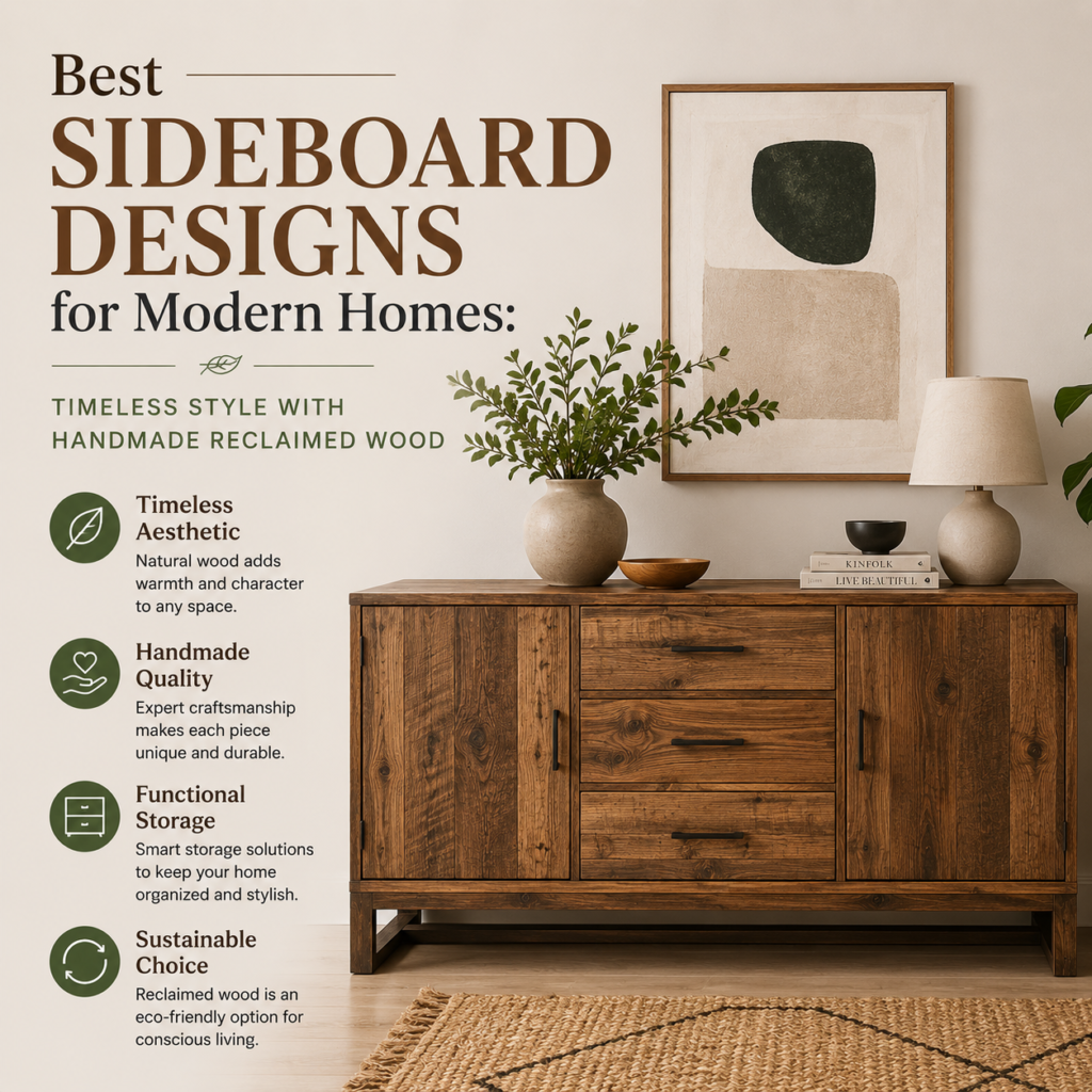 modern sideboard designs reclaimed wood furniture handmade solid wood sideboards sustainable furniture rustic modern sideboards mid-century modern furniture Scandinavian sideboards solid wood storage furniture eco-friendly home décor artisan furniture