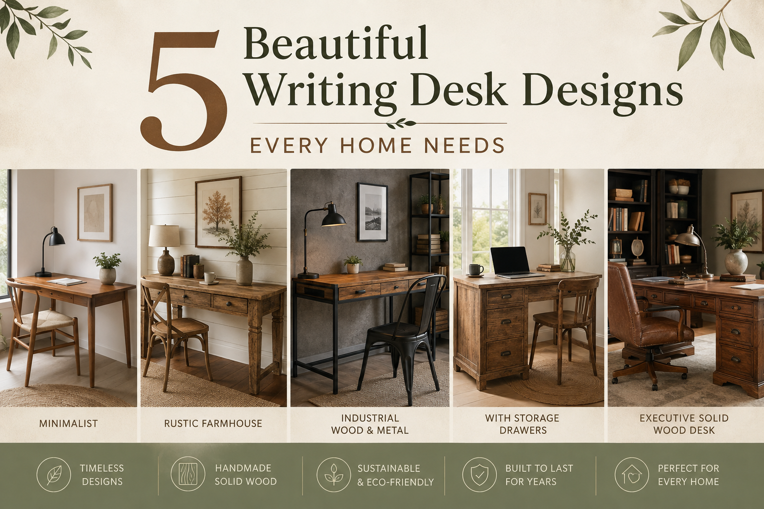 5 Beautiful Writing Desk Designs Every Home Needs