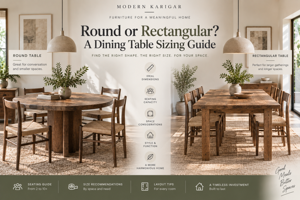 round vs rectangular dining table dining table shape guide reclaimed wood round dining table reclaimed wood rectangular dining table dining table for small room dining table seating capacity solid wood dining table shapes handmade dining table reclaimed teak dining table dining room table sizing guide