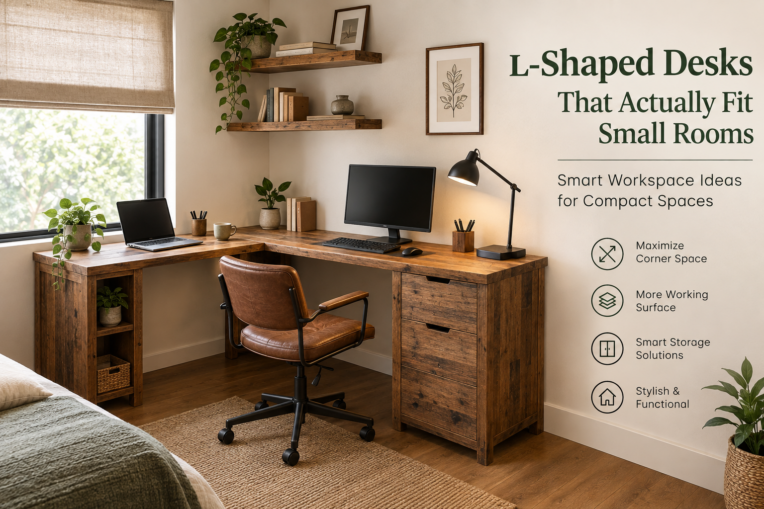 L-shaped desk for small room small space L-shaped desk solid wood L-shaped desk reclaimed wood desk corner desk for small office compact L-shaped desk handmade wood desk small home office desk ideas reclaimed teak desk L-shaped desk dimensions guide