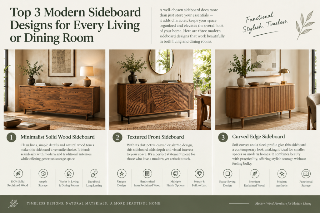 Top 3 Modern Sideboard Designs for Every Living or Dining Room