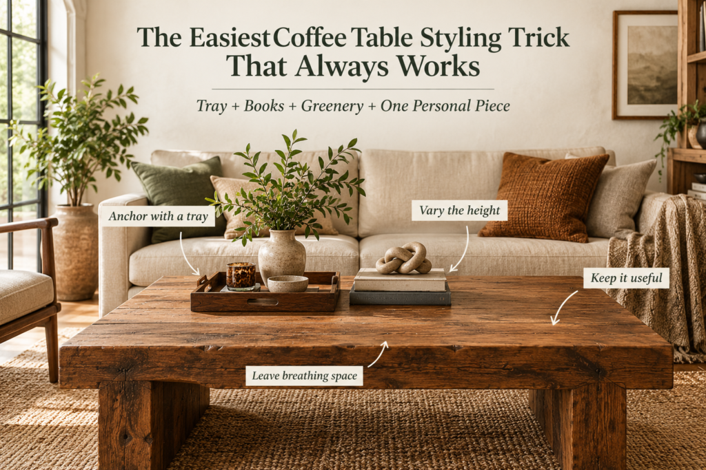 The Easiest Coffee Table Styling Trick That Always Works