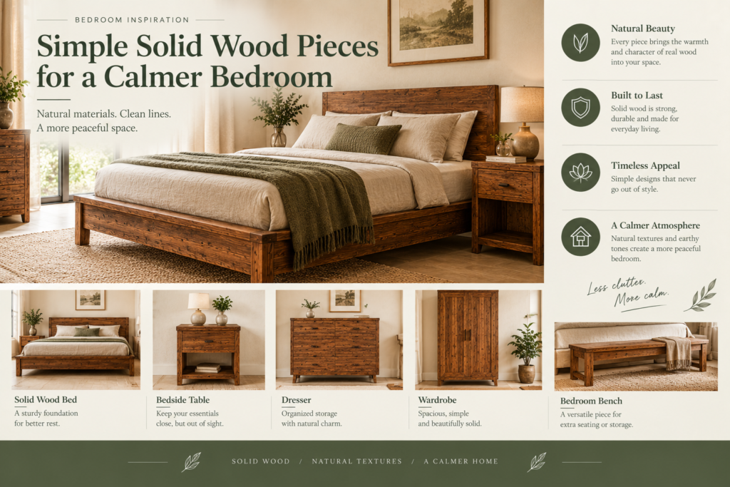 Simple Solid Wood Pieces for a Calmer Bedroom