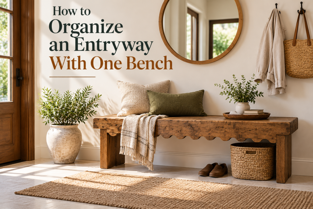 How to Organize an Entryway With One Bench