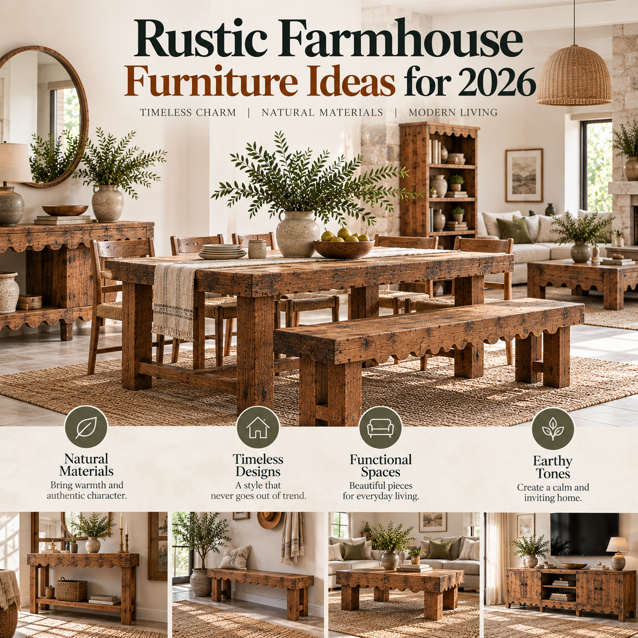 modern rustic farmhouse reclaimed wood farmhouse furniture farmhouse dining table ideas warm wood farmhouse decor farmhouse storage furniture solid wood farmhouse furniture handmade farmhouse furniture 2026 farmhouse decor trends