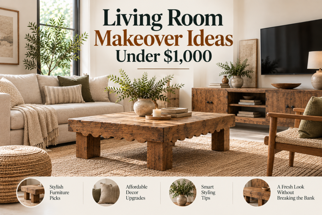 Living Room Makeover Ideas Under $1,000